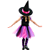 Halloween pink heks kostume str. 128