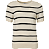 VRS dame strik T-shirt str. S - beige