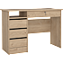 Function Plus skrivebord med 4 skuffer - trælook