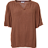 VRS dame crepe bluse str. L - brun