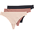 VRS dame 2-pak g-streng str. S - sort/beige/brun