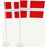 Salling bordflag med plastfod - Dannebrog