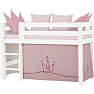 Princess forhæng til halvhøj seng 70 x 160 cm - lyserød