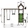 Jungle Gym Totem legetårn komplet inkl. gyngemodul og rød rutsjebane