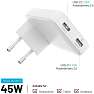 FIXED Slim 45 W GaN rejseoplader - hvid