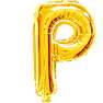 Salling bogstav folieballon "P" H: 35 cm - Guld