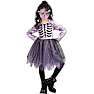 Halloween lilla glimmer skelet str. 116 - sort