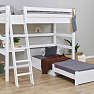 Hoppekids ECO Luxury MEGA-seng 90x200cm med skrå stige, lounge-modul og bordplade