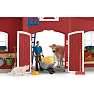 Schleich rød lade med tilbehør 42606