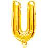 Salling bogstav folieballon "U" H: 35 cm - Guld