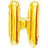Salling bogstav folieballon "H" H: 35 cm - Guld