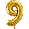 Folieballon "9" H:86 cm - flere varianter - assorteret