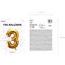 Folieballon "3" H:86 cm - flere varianter - assorteret