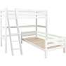 Hoppekids ECO Luxury vinkel køjeseng med skrå stige 90x200 cm - hvid