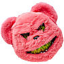 Halloween killer bjørn maske H: 24 cm - pink