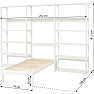 Hoppekids Storey reol med 14 hylder og seng 70x160 cm