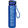 Motivationsflaske mat blå - 1 liter
