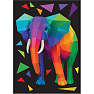Diamond art elefant lærred - 13x18 cm