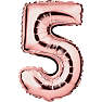 Salling folieballon " 5" H: 35 cm - flere varianter - assorteret