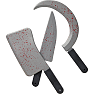 Halloween stor kniv L: 45 cm - flere varianter - assorteret