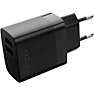 Fixed Dual USB rejseoplader 17 W - sort