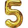 Salling tal folieballon nr. 5, H: 86 cm - Guld