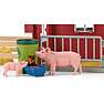 Schleich rød lade med tilbehør 42606
