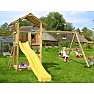 Jungle Gym Sierra legetårn komplet inkl. gyngemodul og gul rutsjebane