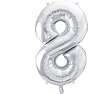 Folieballon "8" H:86 cm - flere varianter - assorteret