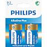 Philips Alkaline Plus D batterier 2-pak