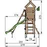 Jungle Gym Resort legetårn komplet inkl. klatremodul og blå rutsjebane