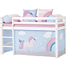Hoppekids Unicorn forhæng til halvhøj- og køjeseng 70x160 cm