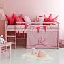 Princess forhæng til halvhøj seng 90 x 200 cm - lyserød