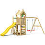 Jungle Gym Teepee legetårn komplet inkl. gyngemodul og gul rutsjebane
