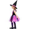 Halloween pink heks kostume str. 116