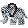 Hama Maxi 600 perler og 2 stiftplader - løve og elefant