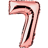 Salling tal folieballon nr. 7, H: 35 cm - rosegold