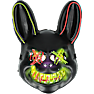 Halloween maske med LED - flere varianter - assorteret
