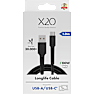 X2O Longlife 60W USB-A/C-kabel 1M - Sort
