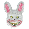 Halloween killer kanin maske H: 34 cm - hvid
