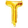 Salling bogstav folieballon "T" H: 35 cm - Guld