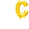Salling bogstav folieballon "C" H: 35 cm - Guld