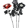 Halloween kunstig rose 42 cm - flere varianter - assorteret