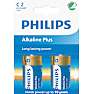 Philips Alkaline Plus C batterier 2-pak