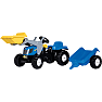 Rolly Toys New Holland traktor med frontlæsser og anhænger