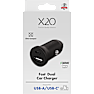 X2O 30W dobbelt billader USB-C/A - Sort