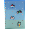 Danpen Junior Notesbog med Charms - blå/grøn