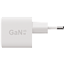 X2O 45W dobbelt hjemmelader USB-C/C GaN - Hvid
