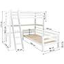 Hoppekids ECO Luxury vinkel køjeseng med skrå stige 90x200 cm - hvid