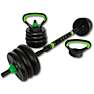 ASG 20 kg vægtsæt med runde skiver - sort/grøn